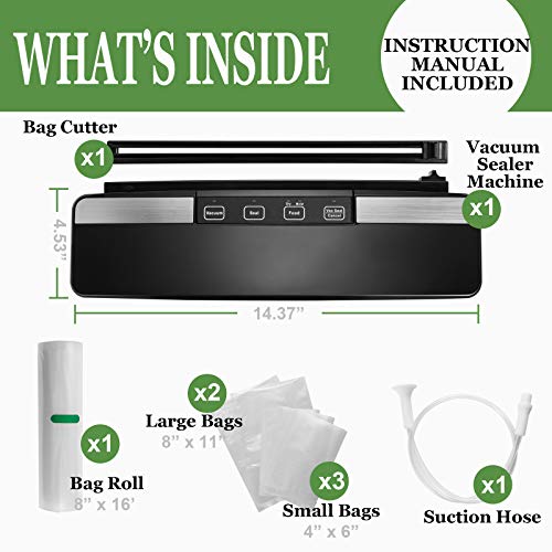 VICARKO Vacuum Sealer Machine, Automatic Food Sealer with Cutter for