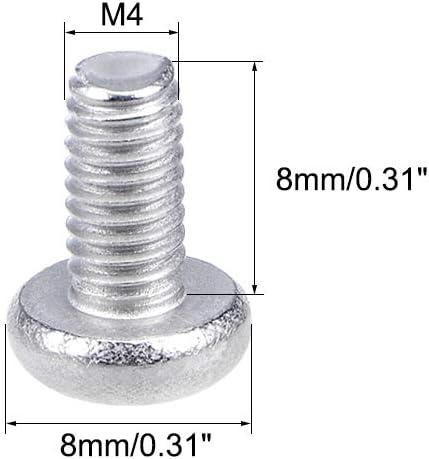 sourcing map M4x8mm Machine Screws Pan Phillips Cross Head Screw 304 Stainless Steel Fasteners Bolts 30Pcs - Image 4