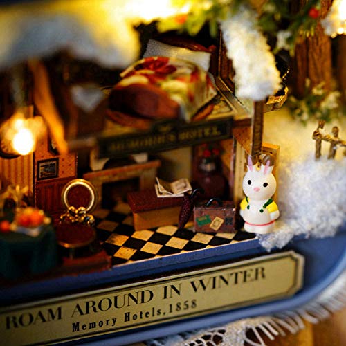 Hffheer DIY Puppenhaus Spielzeug Mini Welt in Box Threater Haus LED-Licht Handgemachte Miniatur DIY Kit mit Möbel… – Bild 5