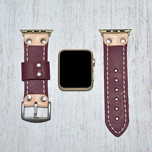 purple leather watch strap