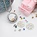 beffy Girls & Boys Gift from Mother,Mom,Mammy, 30mm Round Floating Living Memory Locket Necklace with Backplate Inscription, 12 Birthstone & Charm