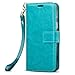 Galaxy J7 Prime SM-G610F Case, J&D [Wallet Stand] [Slim Fit] Heavy Duty Protective Shock Resistant Flip Cover Wallet Case for Samsung Galaxy J7 Prime SM-G610F - Aqua