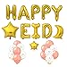 TOYMYTOY Happy Eid Mubarak Latex Balloons Gold Glitter Ramadan Balloons Banner EID Party Decorations