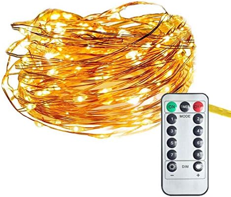 Outdoor String Light, Grikey 100 LEDs Twinkle Lights Battery Operated 33ft Valentine's Day Decorative Patio Party Lights Waterproof 8 Modes Remote Control