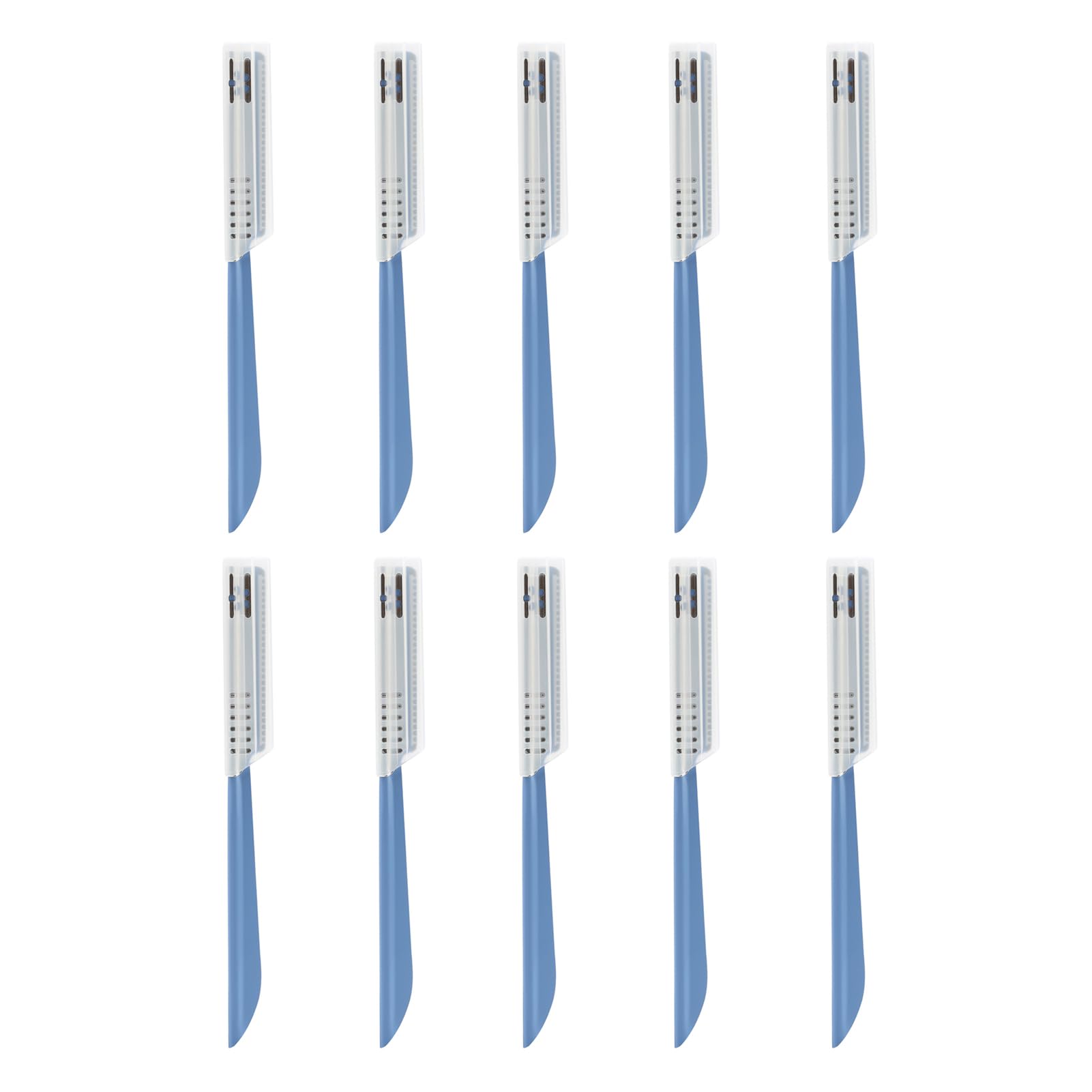 10 PCS Beard Mustache Straight Edge Razor, Dermaplaning Tool for Face Eyebrow Razor Straight Edge Trimmer Facial Hair Fuzz Remover Shaping Tool with Stainless Steel Blade for Women Men Grooming