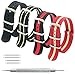 Nato Strap 4 Packs - 18mm 20mm 22mm Premium Ballistic Nylon Watch Bands Zulu Style with Stainless Steel Buckle (Black+Black Red+Black Khaki+Red Khaki, 20mm)
