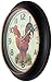 Infinity Instruments 12 inch Country Round Non-Ticking Silent Battery Operated Easy to Read Wall Clock for Living Room, Bedroom, Kitchen, Home Office, Red Rooster
