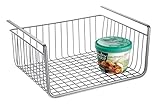 InterDesign York Lyra Kitchen Pantry Under Shelf Organizer Basket, Silver