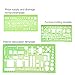 Boao 9 Pieces Geometric Drawing Templates Clear Green Building Formwork Stencils Plastic Measuring Rulers for Building and Studying