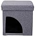 Favorite Soft Portable Opening Cat Play Cube Bed, Grey