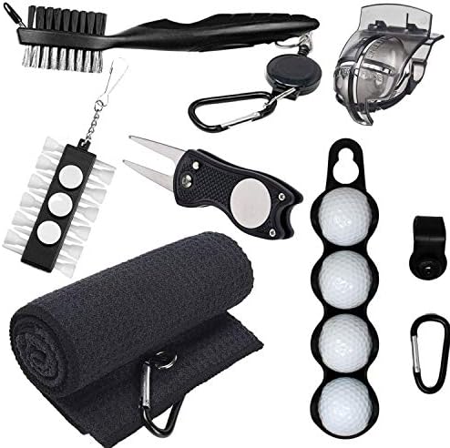 RE GOODS Golf Accessories Kit | Microfiber Towel, Ball Holder, Golf Club Brush w/Groove Cleaner, Divot Repair Tool, Ball Stencil, Tee Holder, Putting Markers | Golfer Gift Set for Men and Women RE GOODS Golf Accessories Kit | Microfiber Towel, Ball Holder, Golf Club Brush w/Groove Cleaner, Divot Repair Tool, Ball Stencil, Tee Holder, Putting Markers | Golfer Gift Set for Men and Women