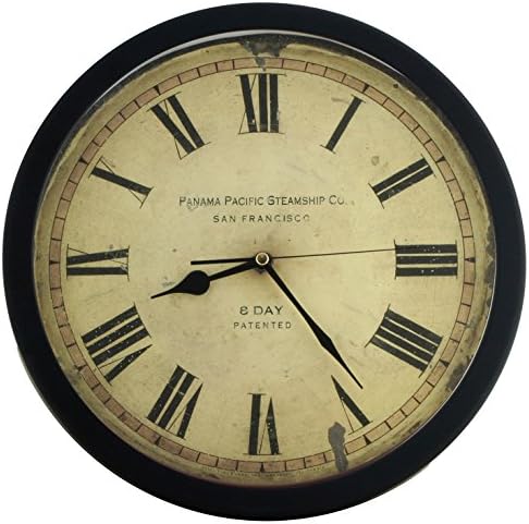 14-inch Vintage Antique Style Large Quality Non-ticking Wall Clock, Home Decor (W81026 Black)
