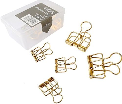 Wire Binder Clip, Assorted size, 9 Clips in box - HVS (Gold)