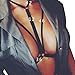 Mallcat Women Alluring Harness Bra Hollow Out Bra (S, Black)