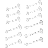 12 Pcs Flat Back Clear Earrings for Sports Acrylic Labret Jewelry Clear Nose Retainer Tragus Conch Cartilage Earrings Medusa Lip Rings Straight Nose Stud Piercing Jewelry for Surgery Work(6/8/10/12mm)