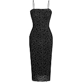 Verdusa Women's Floral Mesh Bodycon Long Cami Dress Slimming Dress Semi Formal Dresses Holiday Party Outfits