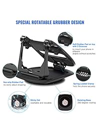 SPAZEL Soporte para teléfono celular para automóvil 360 ° Girar Fuerte Gel Adhesivo Soporte para teléfono para automóvil Compatible con GPS iPhone Android y Smartphones