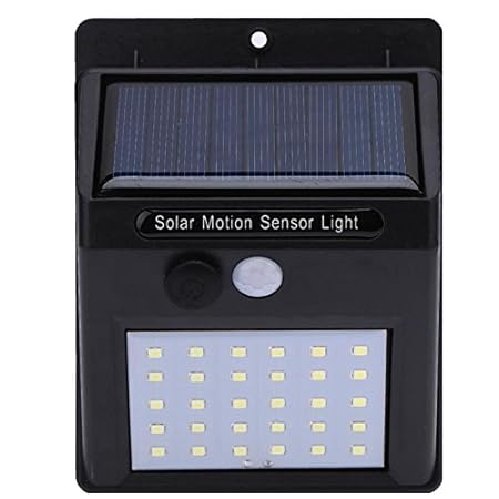 jogger 20 LED Solar Power PIR Motion Sensor Wall Light Waterproof Energy Saving Street Yard Path (Black) - Pack of 1