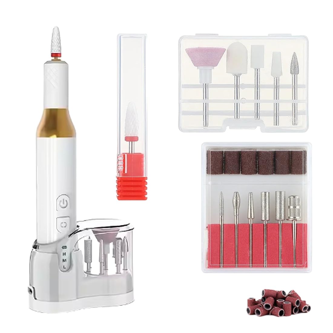 Cordless Electric Nail Drill, Toe Nail File, 3 Speeds Electric Na-il File for Thick Toe Nails Set, Toe Na-il Fi-le Electric N-ail Tools for Various Nail-s and Shapes