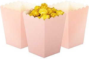 Light Pink Mini Paper Popcorn Boxes for Party,Pack of 24