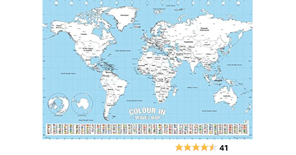 poster stop online color in travel world map poster print color your visited countries size 36 x 24 0636276548528 amazon com books