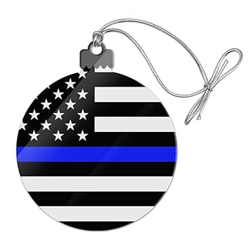 Buy Thin Blue Line American Flag Acrylic Christmas Tree Holiday Ornament Online At Low Prices In India Amazon In Thin Blue Line Christmas Ornaments