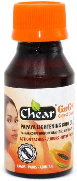 G&C+ Papaya Skin Brightening Hand & Body Oil 60ml, Gives Glowing & Clear Radiance Skin, Pigmentation, Melanin, Melsama