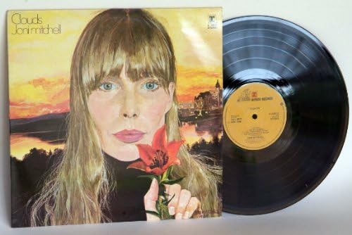Joni Mitchell Clouds album cover seen on Amazon with a reflective sky