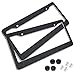 BLVD-LPF Black Crystal Rhinestone License Plate ABS Black Frame with Crystal Screw Caps - Set of 2 Frames