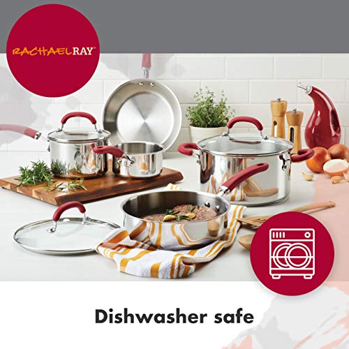 Rachael Ray Create Delicious Stainless Steel Cookware Set, 10-Piece