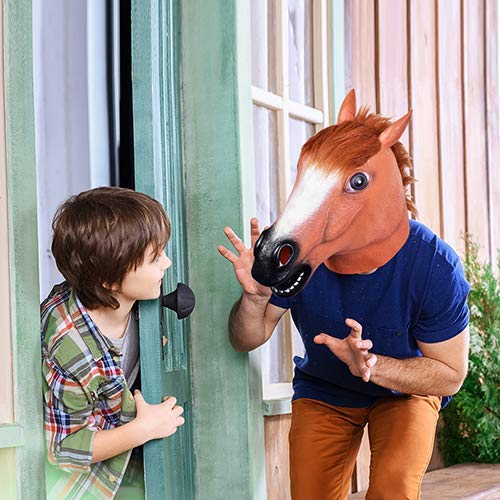 VIVREAL Halloween Head Mask - Horse Head Mask for Halloween Costume Party Decorations, Animal Head Mask Brown Horse for Party Makeup Cosplay Costume, Perfect Addition to Halloween Party - Thumbnail 5