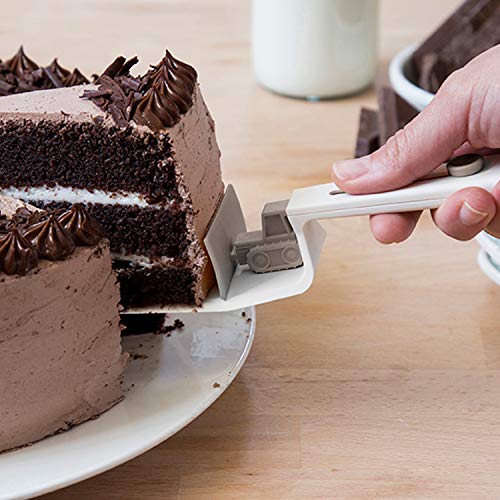 Peleg Design CakeDozer Cool Pie and Cake Server With a Small Equipped Bulldozer, Gray - Thumbnail 5