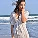 MG Collection White Crochet Zigzag Edge V Neck Swimsuit Cover Up / Beach Dress