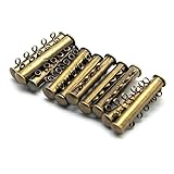 Beautiful Bead 10Pcs 5 Strand Slides Magnetic Tube Clasp For Necklace Jewelry Findings, Bronze