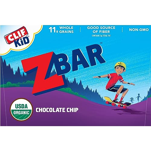 ZBAR – CHOCOLATE CHIP – SOFT-BAKED ENERGY SNACK BARS – NON-GMO – 12G WHOLE GRAINS – USDA ORGANIC GRANOLA BARS (24 PACK)