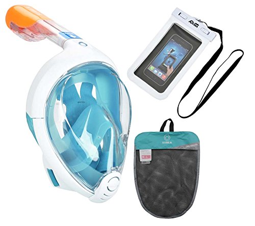 ADVSEA TRIBORD/SUBEA Easybreath Full Face Snorkel Mask (Latest Version) with Extra Universal Waterproof Phone Case (Atoll M/L)