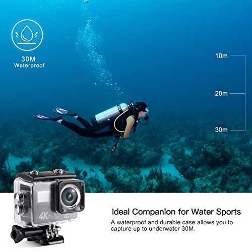 GJT-GC1-4K-Touchscreen-Action-Camera-Portable-PackageWiFi-Dual-Screen-12MP-Ultra-HD-30M-Waterproof-DV-Sports-Camcorder-170-Degree-Wide-Angle-Lens-24Ghz-Remote-Control-with-2x1350mAh-Batteries
