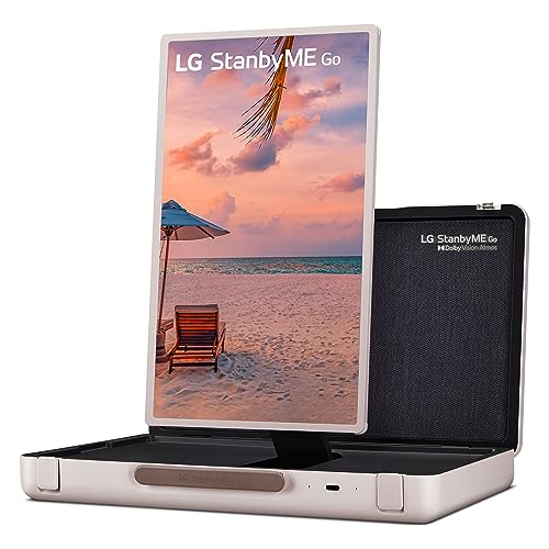 LG 27-Inch StanbyME Go Portable Smart 1080P Touch Screen (27LX5QKNA, 2023 Model), Calming Beige