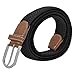 8Bees Multicolored Braided Belts Elastic Fabric Woven Stretch Belt Webbed Waistband Black M