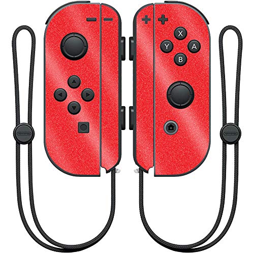 MightySkins Glossy Glitter Skin for Nintendo Joy-Con Controller - Red | Protect…