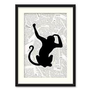 Black Paper Framed for Living Room Bedroom Animals...