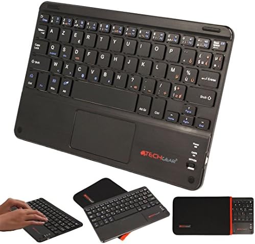 TECHGEAR Active Strike Pro Clavier AZERTY Bluetooth sans Fil avec Pavé Tactile Intégré compatible avec Samsung Tab S6 Lite 10.4, Tab S2 Tab S3 9.7, Tab S4 Tab S5e Tab S6 10.5 (+ Housse Clavier)