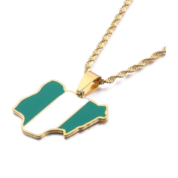 Africa Map Pendant Necklace – Gold Plated Stainless Steel, Black Rope Chain, Unisex