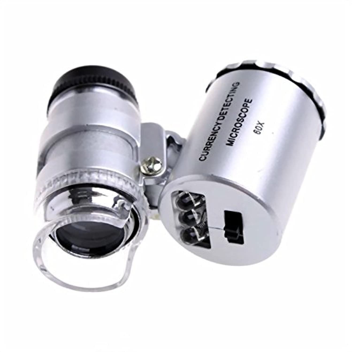 Goliton Mini Pocket Microscope 60 x Handheld Jewelry Magnifier LED Lamp Light Magnifier