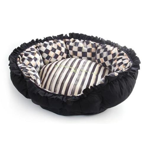 MacKenzie-Childs Courtly Check Pet Pouf Bed Small NEW 22