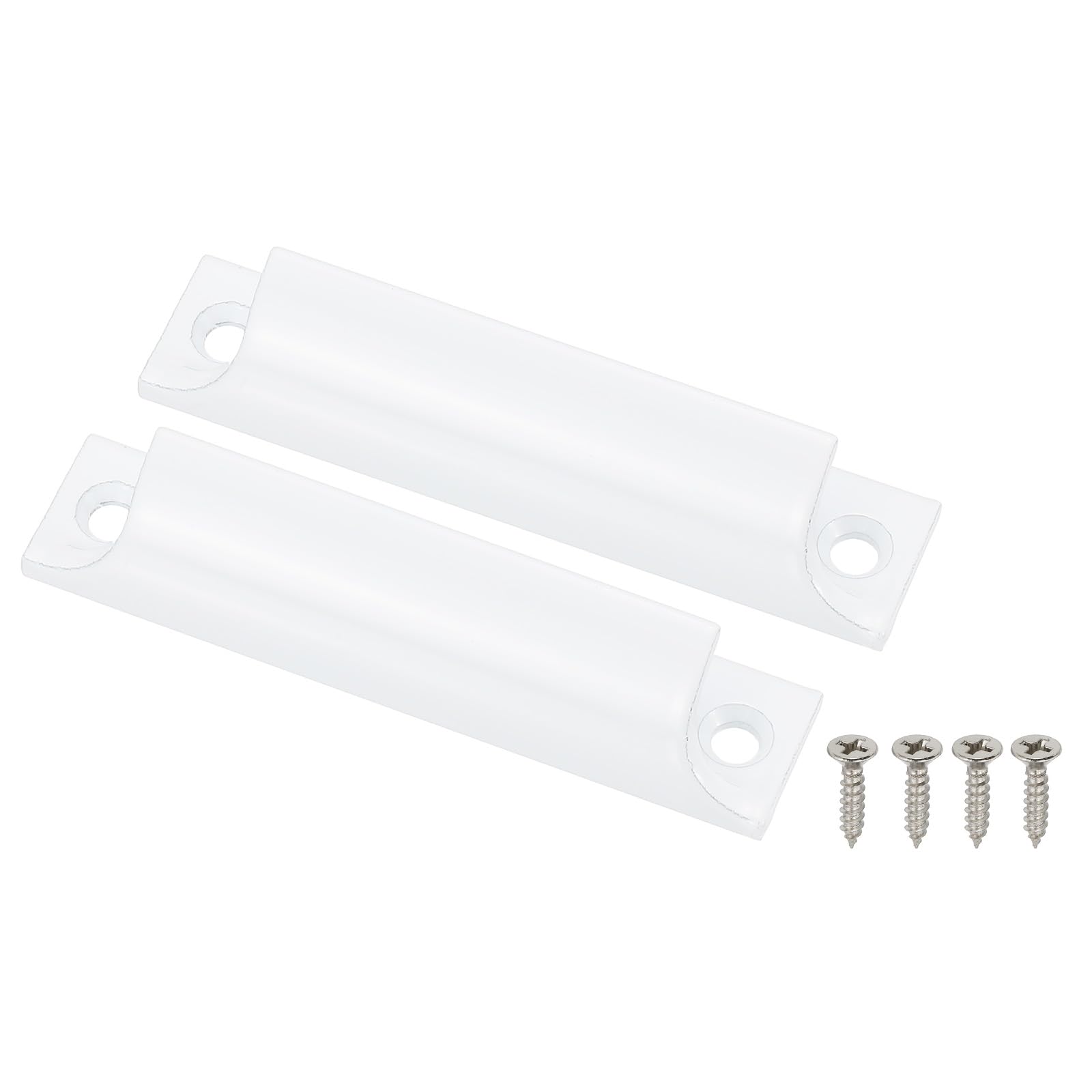 PATIKIL Window Sash Lift Handle 3", 2 Pcs Aluminum Alloy Finger Pulls Hole Center Drawer Push Pull Handle with Screw for Sliding Window Home Kitchen Closet, White