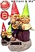 Loving Couple Garden Gnome Holding Hearts and Flower Garden Solar Light
