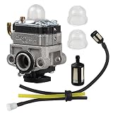 Buckbock 753-1225 Carburetor with Primer Bulb Fuel Line Kit for WYL-229 WYL-229-1 753-05251 753-1225 Troy-bilt MTD TB415CS TB425CS TB465SS TB475SS TB490BC Trimmer