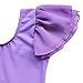 TiaoBug Girls' Sheer Ruffle Short Sleeve Tutu Skirted Ballet Dress Gymnastic Leotard for Dance/Ballet/Trainning Size 3-4 Purple