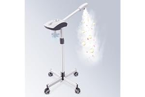Kingsteam Ionic Facial Steamer for Professional Face Spa and Salon Beauty - Deep Cleaning Skin Care Face Steamer on Wheels, Facial Steamer for Estheticians, Hot Mist Face Spray for Baber Shop - White